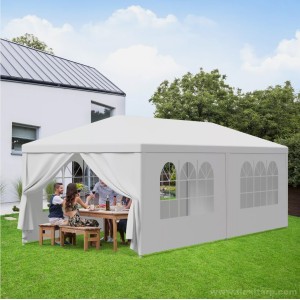 10 x 20' Outdoor Gazebo Party Tent with 6 Side Walls Wedding Canopy Cater Events