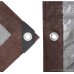 Tarp Heavy Duty Waterproof (20' x 30' - Brown/Silver) 10 Mil Thick Material, Multi-Purpose Tarpaulin