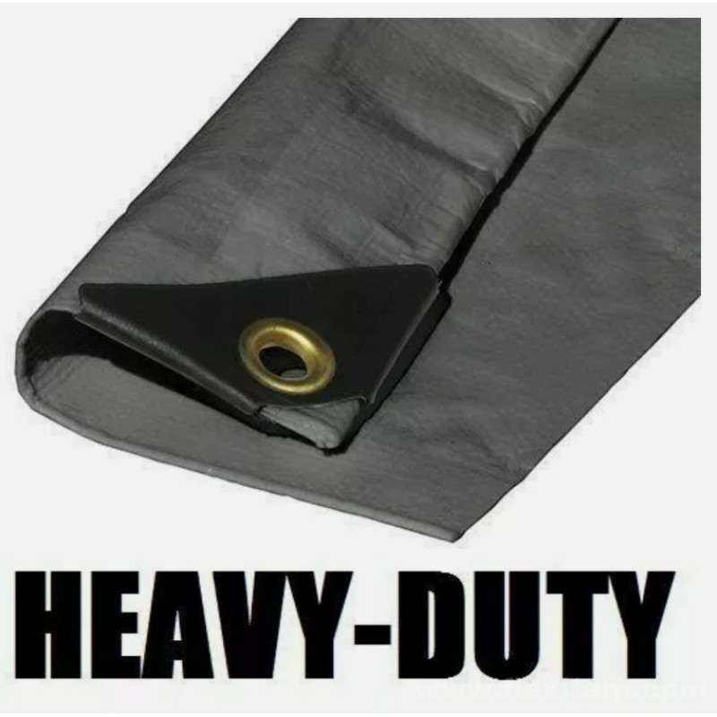 EXTRA Heavy Duty 12 mil Silver Tarp 3 Ply Coated Reinforced Canopy 6 oz 3 Layer